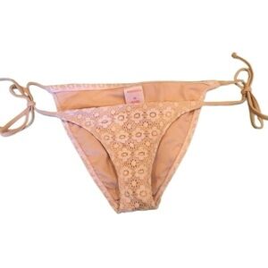 Xhilaration nude floral lace string cheeky bikini bottom NWOT